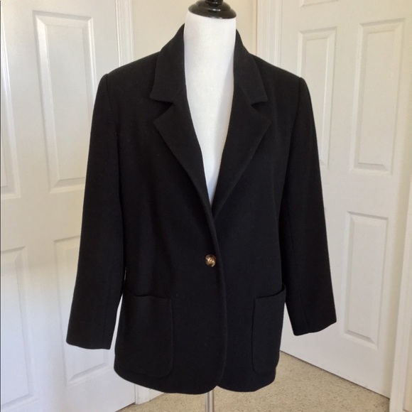 Lands' End Jackets & Blazers - Lands’ End Black Wool & Cashmere Oversize Blazer